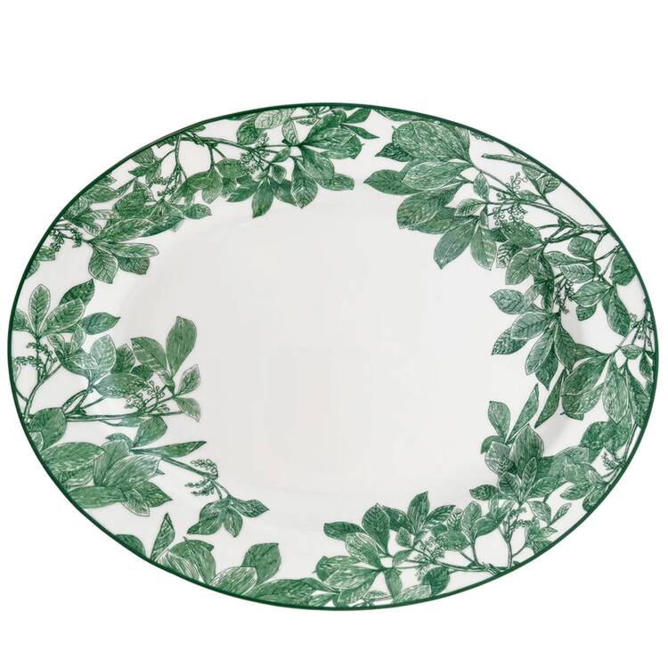 Arbor Green 16" Oval Serving Platter by Caskata