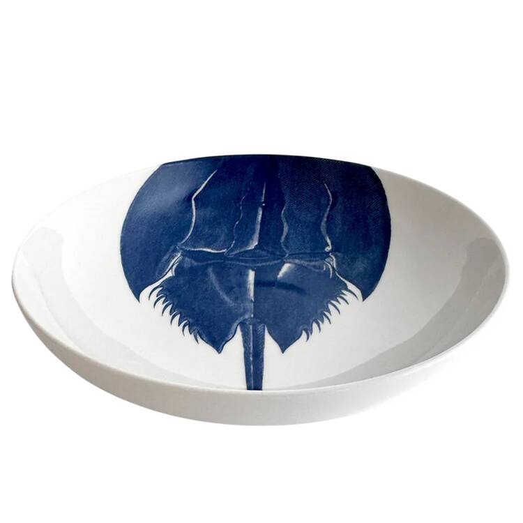 Horseshoe Crab Blue Coupe Soup Bowl