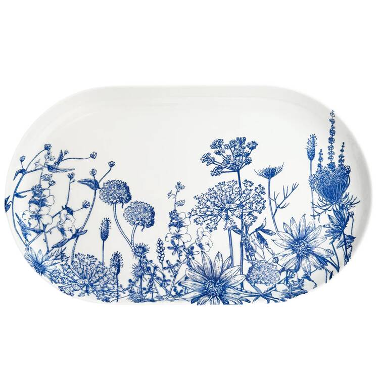 Summer Blues 16" Oval Serving Platter