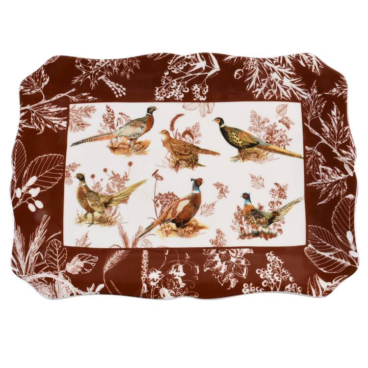 Pheasant Grove 14" Rectangular Serving Platter