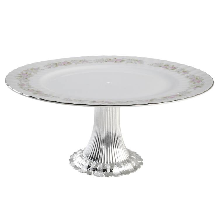 Teahouse Rose Cake Stand with 4"-5" Metal Pedestal  Hc