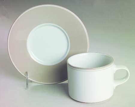 Adagio Taupe Flat Cup & Saucer Set