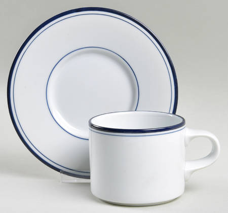 Allegro Blue (Portugal, Sri Lanka and Thailand) Flat Cup & Saucer Set