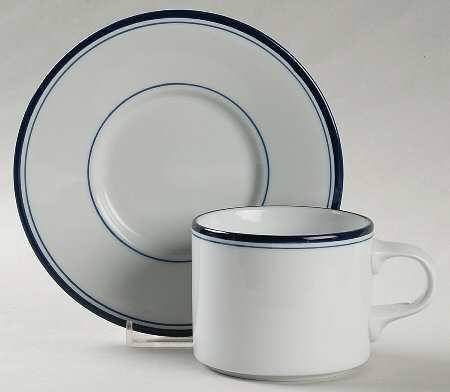 Allegro Blue (Portugal, Sri Lanka and Thailand) Flat Cup & Saucer Set