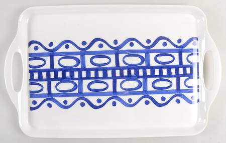 Arabesque (Sri Lanka, Phillipines) 15" Handled Melamine Serving Tray