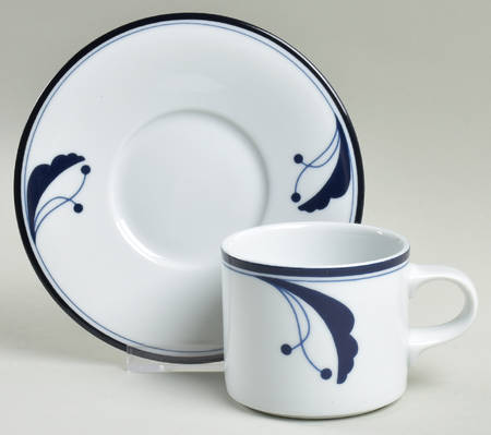 Bayberry Blue (Japan, Portugal) Flat Cup & Saucer Set