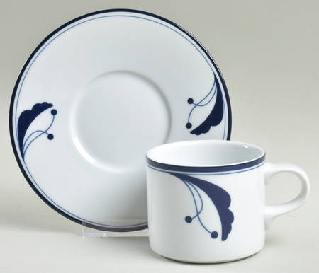 Bayberry Blue (Japan, Portugal) Flat Cup & Saucer Set