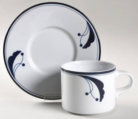 Bayberry Blue (Japan, Portugal) Flat Cup & Saucer Set