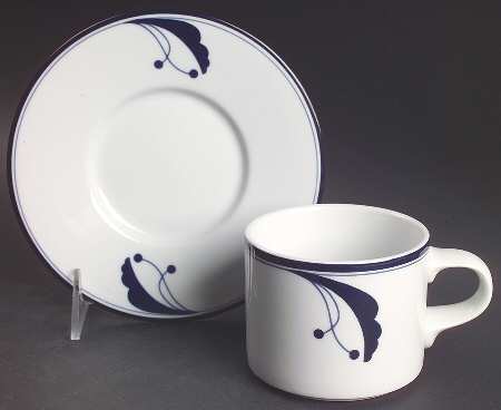 Bayberry Blue (Japan, Portugal) Flat Cup & Saucer Set