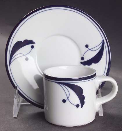 Bayberry Blue (Japan, Portugal) Flat Demitasse Cup & Saucer Set