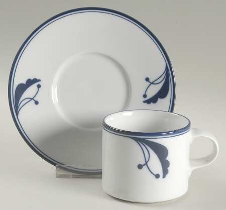 Bayberry Blue (Japan, Portugal) Flat Cup & Saucer Set