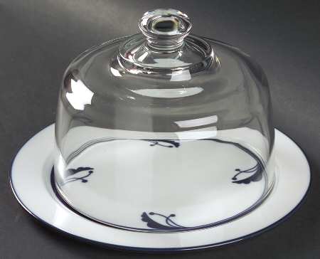 Bayberry Blue (Japan, Portugal) Round Cheese Dish & Lid