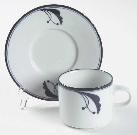 Bayberry Blue (Japan, Portugal) Flat Cup & Saucer Set