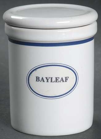 Christianshavn Blue Bay Leaf/Leaves Spice Jar & Lid