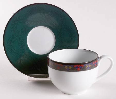 Emerald Braid Flat Cup & Saucer Set by Dansk