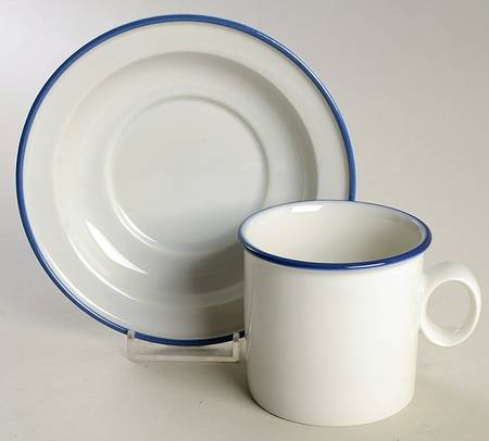 Epoch Blue Flat Cup & Saucer Set