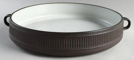 Flamestone Fluted Brown (Older) 5.25 Quart Round Casserole No Lid