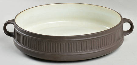 Flamestone Fluted Brown (Older) 3 Quart Round Casserole No Lid