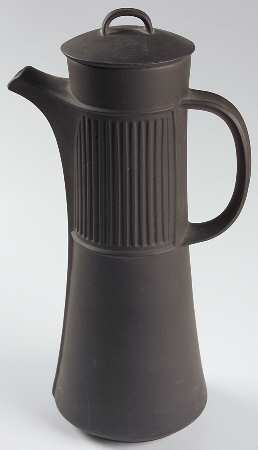 Flamestone Fluted Brown (Older) Coffee Pot & Lid
