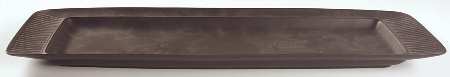 Flamestone Fluted Brown (Older) Oval Fish Dish