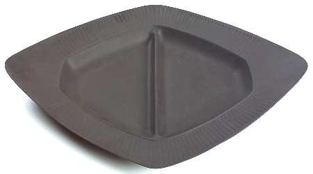 Flamestone Fluted Brown (Older) Oval Divided Vegetable Bowl