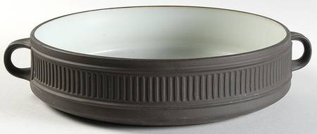 Flamestone Fluted Brown (Older) 3 Quart Round Casserole No Lid