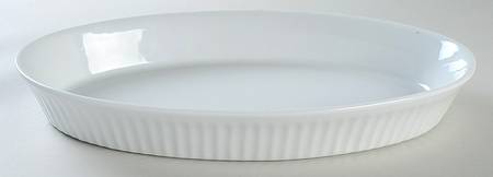 Fluted White Cafe 14" Oval Baker