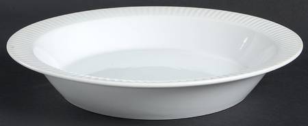 Fluted White Cafe Large Rim Soup Bowl