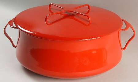 Kobenstyle Red (Older) 7 Quart Metal Covered Casserole
