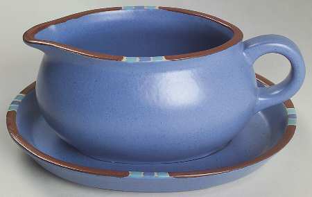 Mesa Sky Blue Gravy Boat & Underplate