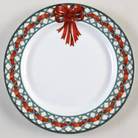 Nordic Garden-Lattice & Ribbon Accent Salad Plate