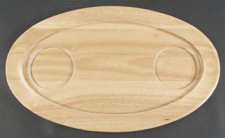 Nordic Garden-Lattice & Ribbon Oval Wood Hostess Tray
