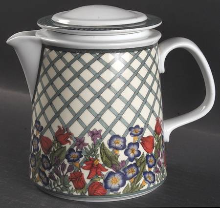 Nordic Garden-Lattice & Ribbon Coffee Pot & Lid