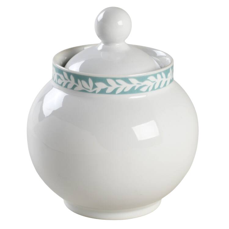 Trellis Mint Green Sugar Bowl & Lid