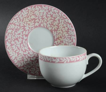 Trellis Rose Flat Cup & Saucer Set
