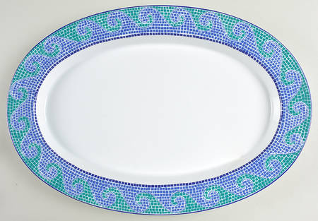 Waves 16" Oval Serving Platter