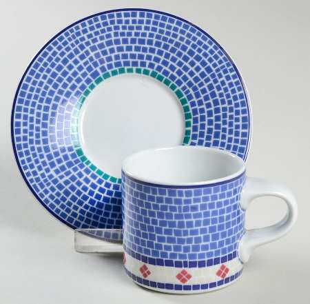Waves Flat Demitasse Cup & Saucer Set