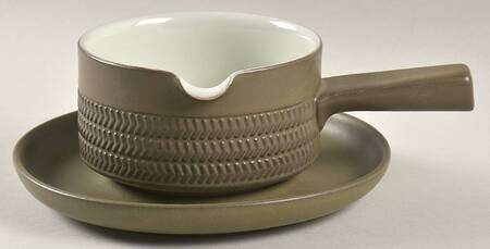 Camelot Dark Green (Older) Round Gravy Boat & Underplate