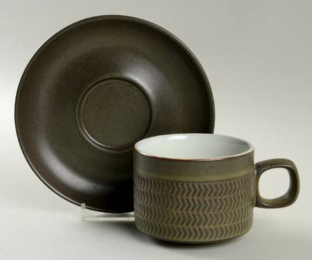 Camelot Dark Green (Older) Flat Cup & Saucer Set