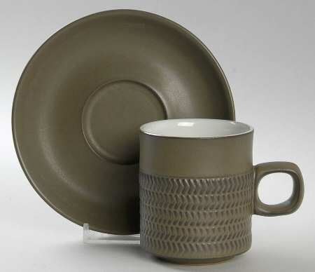 Camelot Dark Green (Older) Flat Cup & Saucer Set