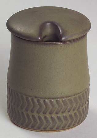 Camelot Dark Green (Older) Mustard Jar & Lid