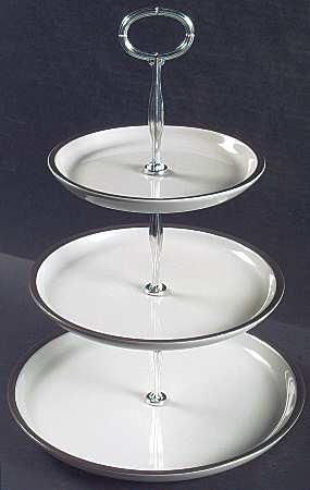 Camelot Dark Green (Older) 13 7/8"-14 1/4" 3-Tiered Serving Tray(DP,SP,BB) HC