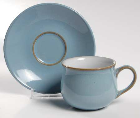 Colonial Blue Flat Demitasse Cup & Saucer Set