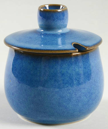 English Blue Sugar Bowl & Lid
