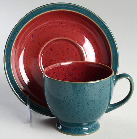 Harlequin Footed Cup & Saucer Set