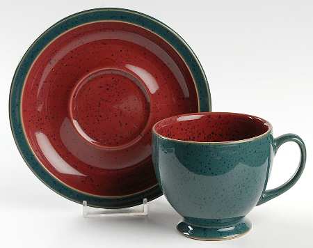 Harlequin Footed Cup & Saucer Set