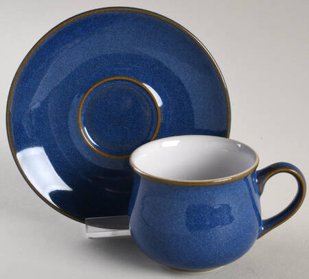 Imperial Blue Flat Demitasse Cup & Saucer Set