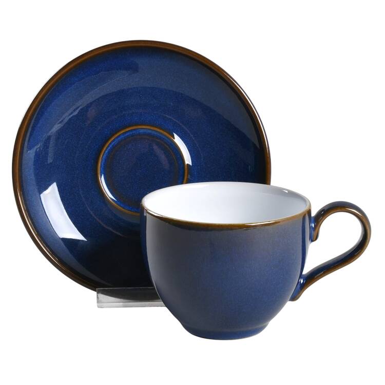 Imperial Blue Flat Cup & Saucer Set