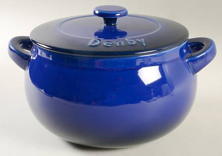 Imperial Blue 3 Quart Round Covered Casserole