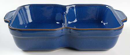 Imperial Blue Rectangular Divided Vegetable Bowl